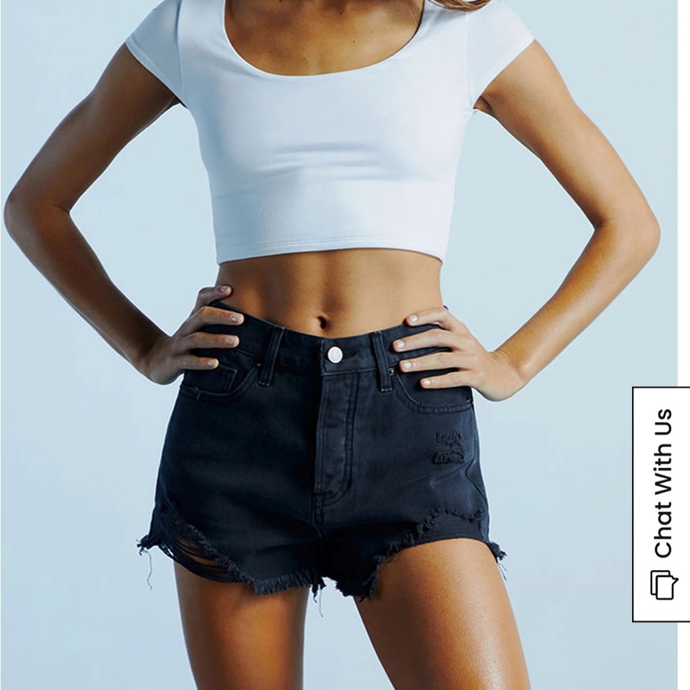 Pacsun Black Ripped Denim Shorts